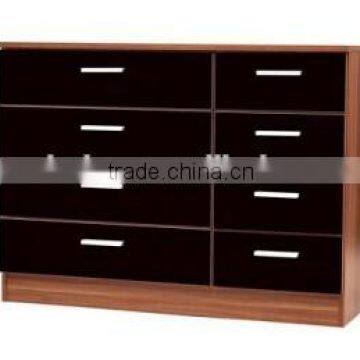 2016 UK High Gloss Walnut/Black chest of drawer