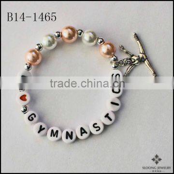 Cool Sport Spirit Love Gymnastics Personalized Bracelet Gymnastic Party Favor Gift