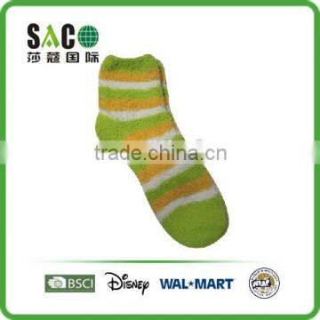 colorful double stripe fluffy socks