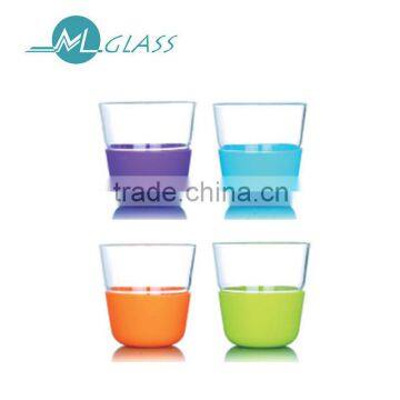 wholesale colorful high quality 100ml borosilicate glass cup with N6432