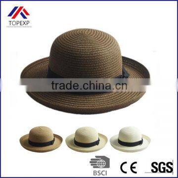 Top Quality Promotional Fashion Ladies Straw Hats Floppy Hats