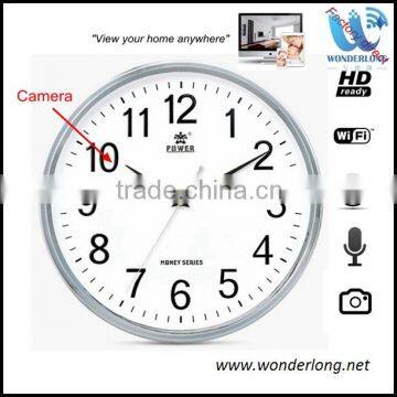 New Wifi Wall Clock Radio Camera , IP Wall Clock with Camera night vision hidden camera wifi camera