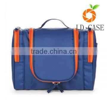 Hot-sale unisex wholesale blue nylon/polyester soft cosmetic bag