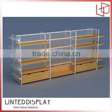 Premium store wooden retail shelves display