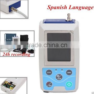 Spanish Language 24 hours Ambulatory Blood Pressure Monitor Holter ABPM BP monitor