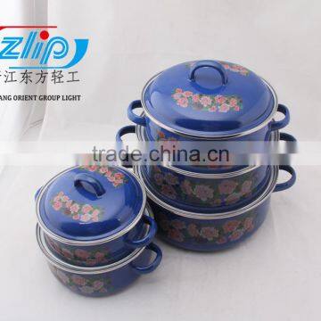 16-24 CM 5Pcs Casserole Belly Shape W/Metal Cover Dark Color Decor photo-3