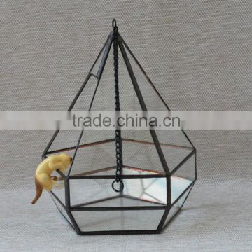 Micro indoor deocr landscape vase hanging geometric glass terrarium