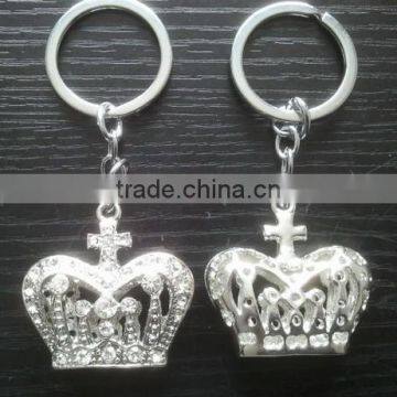 wholesale decorative crown shaped rhinestones key chain