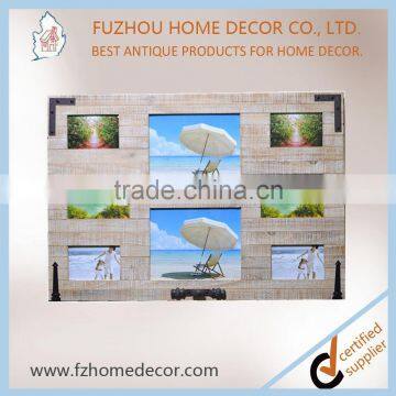 2017 Hot Sell Vintage Wooden Resin Photo Frame With Multi Opening for Family photo-5