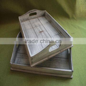 Rustic Customized Vintage Balsa Wooden Food Storage Tray With Laser Engraving Logo photo-6