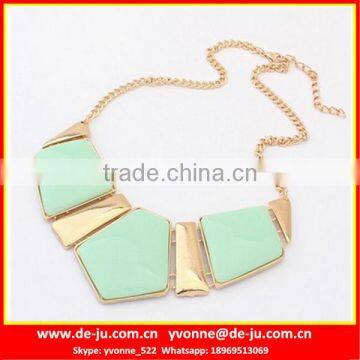 Square Stone Resin Statement Necklace