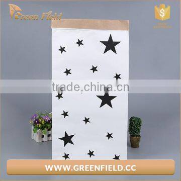Green Field Kraft Paper Storage Bag Kids Toy Keeper Bag Storage Bag