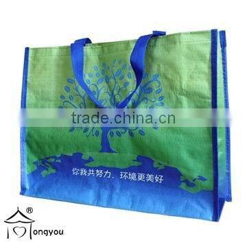 eco friendly laminated PP woven shopping plastic tote bag