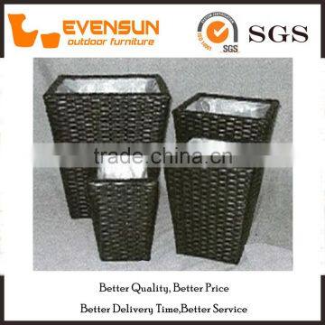 Outdoor Large Size Plastic Rattan Flower Pot Wicker Furniture