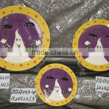 handpainted ceramic cake plates for halloween