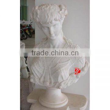 white marble woman bust statue