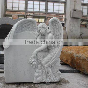 Wholesale Competitive Price White Marble Angel Monument