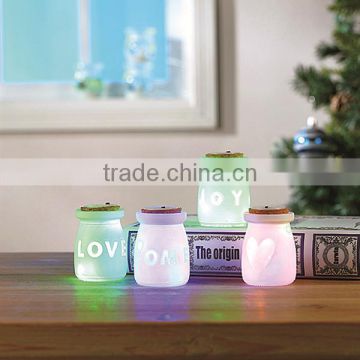 Battery Powered Christmas Decorative Mini Milky Glass Jar Lights