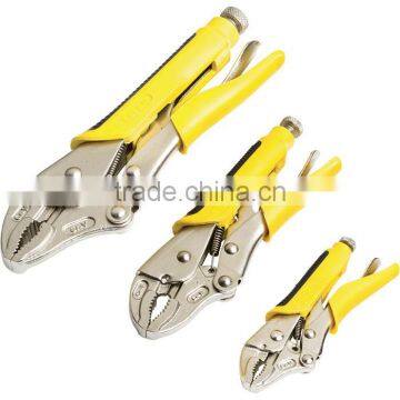 3pc yellow handle locking pliers