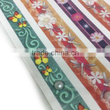 New Design Handmade Ribbon Sticker, Ribbon Sticker With Plastic Pearl and Follow, photo-4