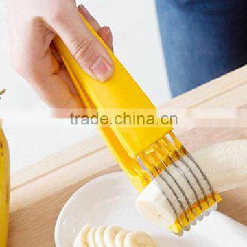 Hot Wholesale Plastic Kitchen Tool Vegetable Fruit Cutter Banana Yellow Slicer Chopper photo-5