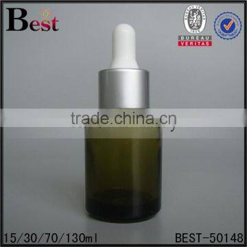 Hot Products Luxury Dark Green Glass Bottle Gold Aluminum Dropper Oblique Shoulder Essential Oil Glass Dropper Bottle Wholesale photo-2