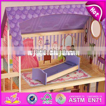 New Design Children Luxurious and Attractive Toys Gifts Wooden Modern Dollhouse W06A223 photo-5