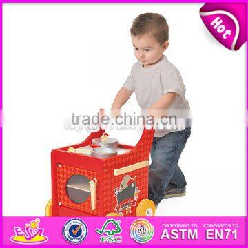 2017 New Design Funny Push Cart Wooden Kids Cooking Set W10C259 photo-2
