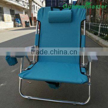 Outdoor Light Blue Lightweight Aluminum Backpack Folding Chair photo-4