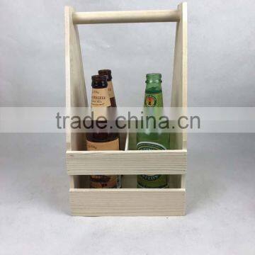Portable removable beer wine bottle wooden crate