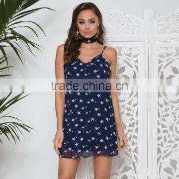 Star Printed Ladies Night Dress For Women