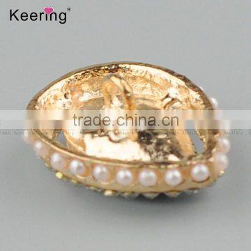 Keering-style Hotsale Nigerial Green Rhinestone Pearl Diamond Button Pins WBK-1465 photo-2