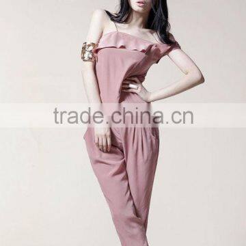 hot sale ladies fashion one-shoulder long jumpersuit