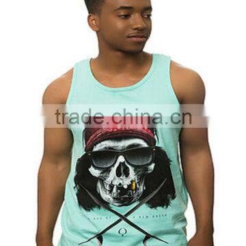 100% Cotton Custom Printed Mens Tank Top