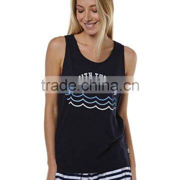 100% Cotton Custom Printed Female Tank Top