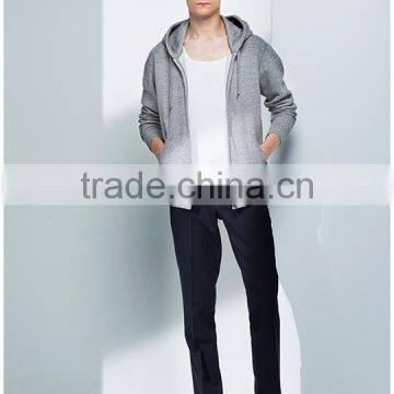 95/5 Cotton/Spandex Enzyme Wash YKK Zipper Hood Wholesale Plain Hoodies Men photo-3