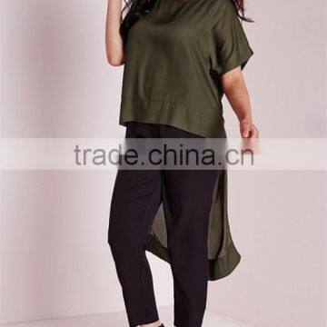Tops for Women 2016 Plus Size Cap Sleeve Fancy Chiffon Tops HST3801 photo-3