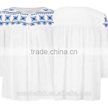 New Arrival High Quality Old Fashion Peasant Blouse Low Price photo-4