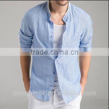 Men's White Linen Shirt HOT! MSRL0046 photo-2