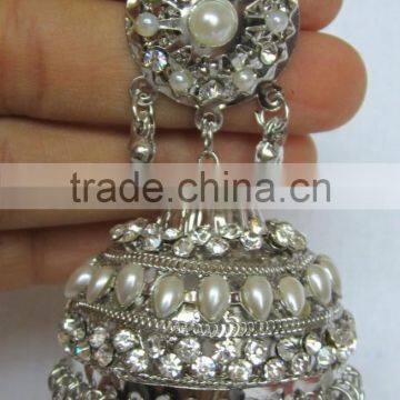 Silver Pearl Jhumka Earrings photo-5