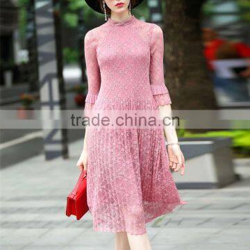 Maxnegio Topshop Pleated Lace Maxi Causal Dress photo-3