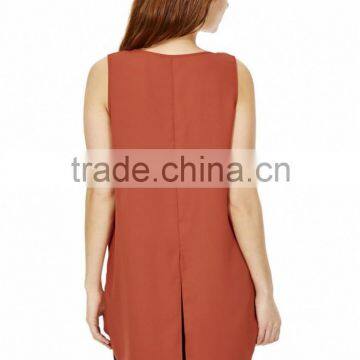 Body Building SinglesTall Split Back Crepe Vest Womens Singlet Vests photo-2