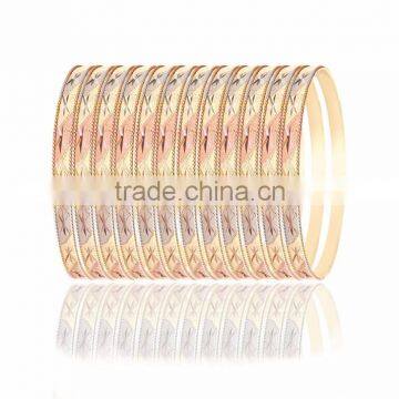 6 MM Three Tone plated Diamond Cut Veni Bangles