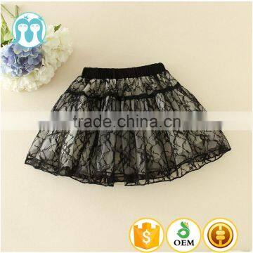 wholesaler In stock item lace pattern mini dress black white cotton midi tutu skirt