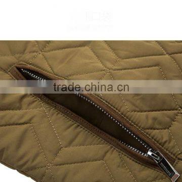 Mens Classic Stand Collar Quilted Jacket With Elbow Patch photo-5
