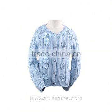 Cotton handmade round neck sweater design for girl