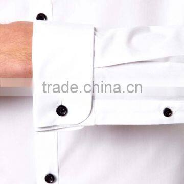 Latest Mens Double Cuff White Dress Shirt photo-3