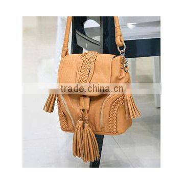 DY0035Z Europea Fashion pu Leather Knitted Fringe Shoulder Bag