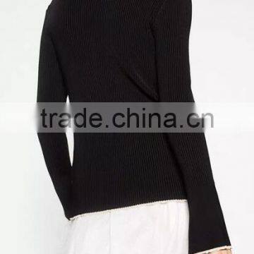 EY0878S 2016 Winter Ladies Red Mock Turtleneck Poncho Sweater photo-4