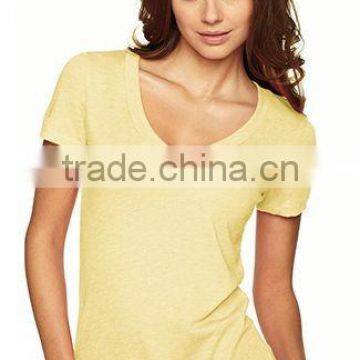 Next Level Apparel Ladies' Tri-Blend Deep V Tee - Made of Pre-shrunk 50% Polyester, 25% Cotton, 25% Rayon. Comes With Your Logo photo-3